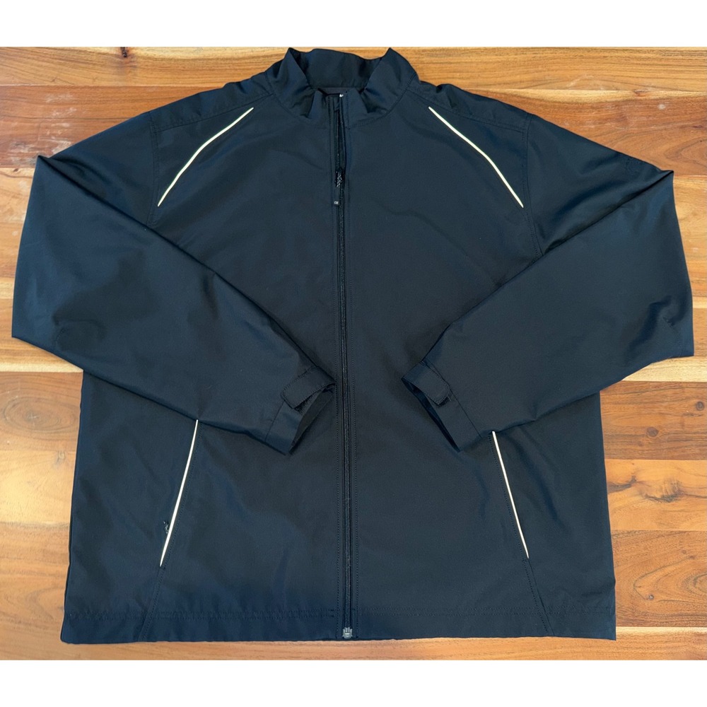 Cutter & Buck WeatherTec Jacket Mens XXL Black Windbreaker Water Resistant Golf
